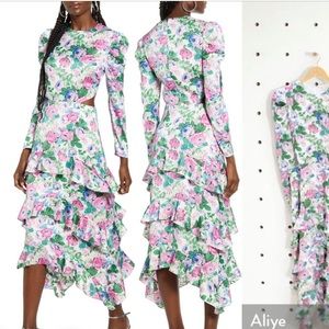 Wayf floral cut out dress